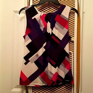 Calvin Klein Women's Sleeveless Pleat Neck Top